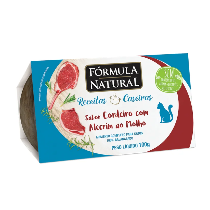 Ração Úmida para Gatos Adultos Fórmula Natural Cordeiro com Alecrim ao Molho 100g