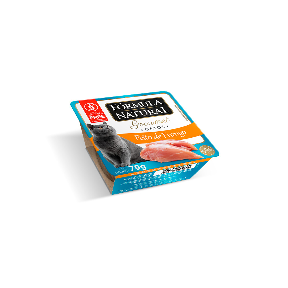 Ração Úmida Fórmula Natural Fresh Meat Gourmet para Gatos Adultos Sabor Peito de Frango 70 g