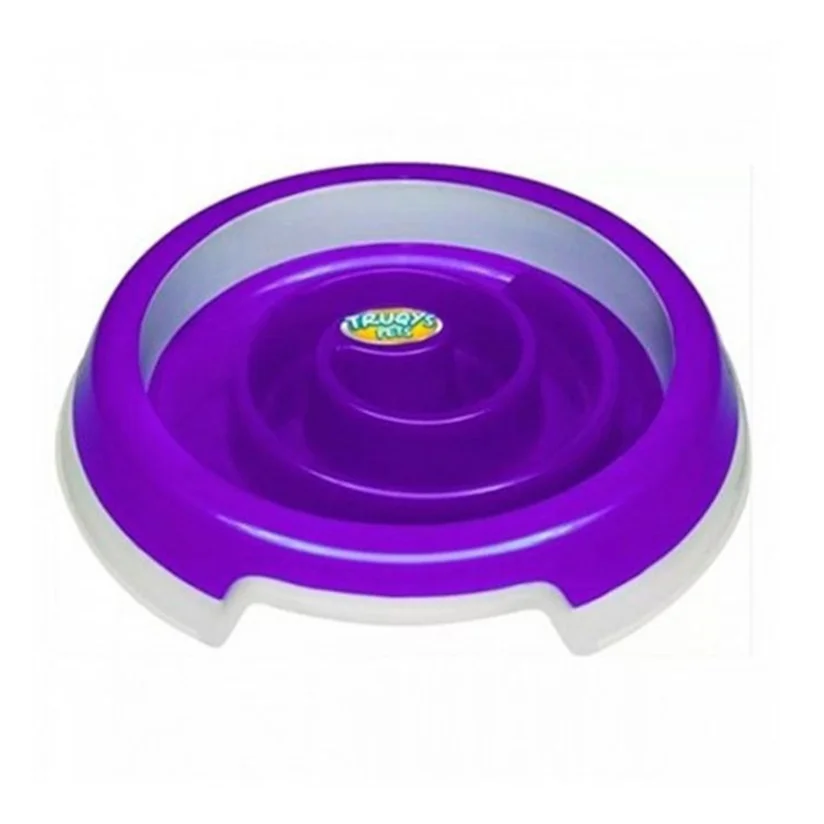 Comedouro Slow Food Roxo Médio Truqys Pets