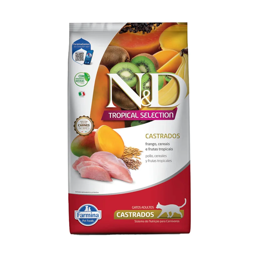 Ração ND Tropical Selection para Gatos Castrados Frango 7kg