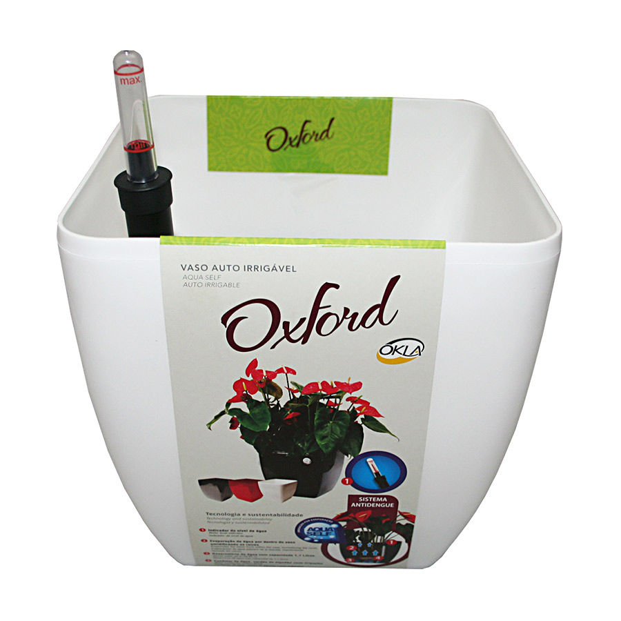 Vaso Autoirrigável Okla Oxford Branco 3L