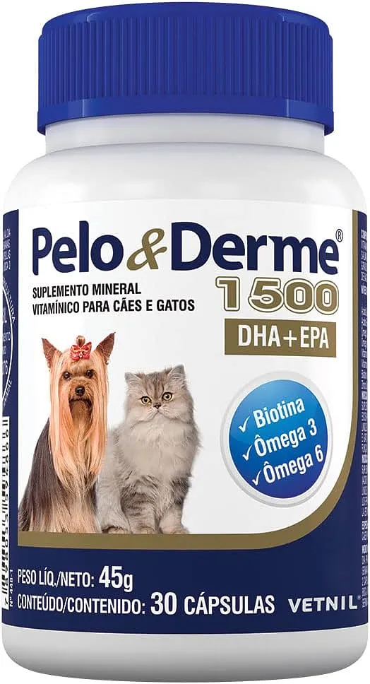 VETNIL Pelo E Derme 1500Mg Dha + Epa 30 Cápsulas Vetnil