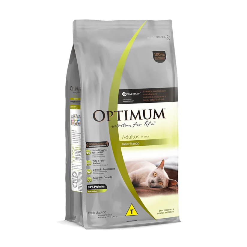 Ração Optimum Gatos Adultos Frango 10,1kg