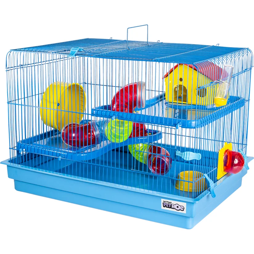 Gaiola Hamster 2 Andares Big Space Azul Jel Plast