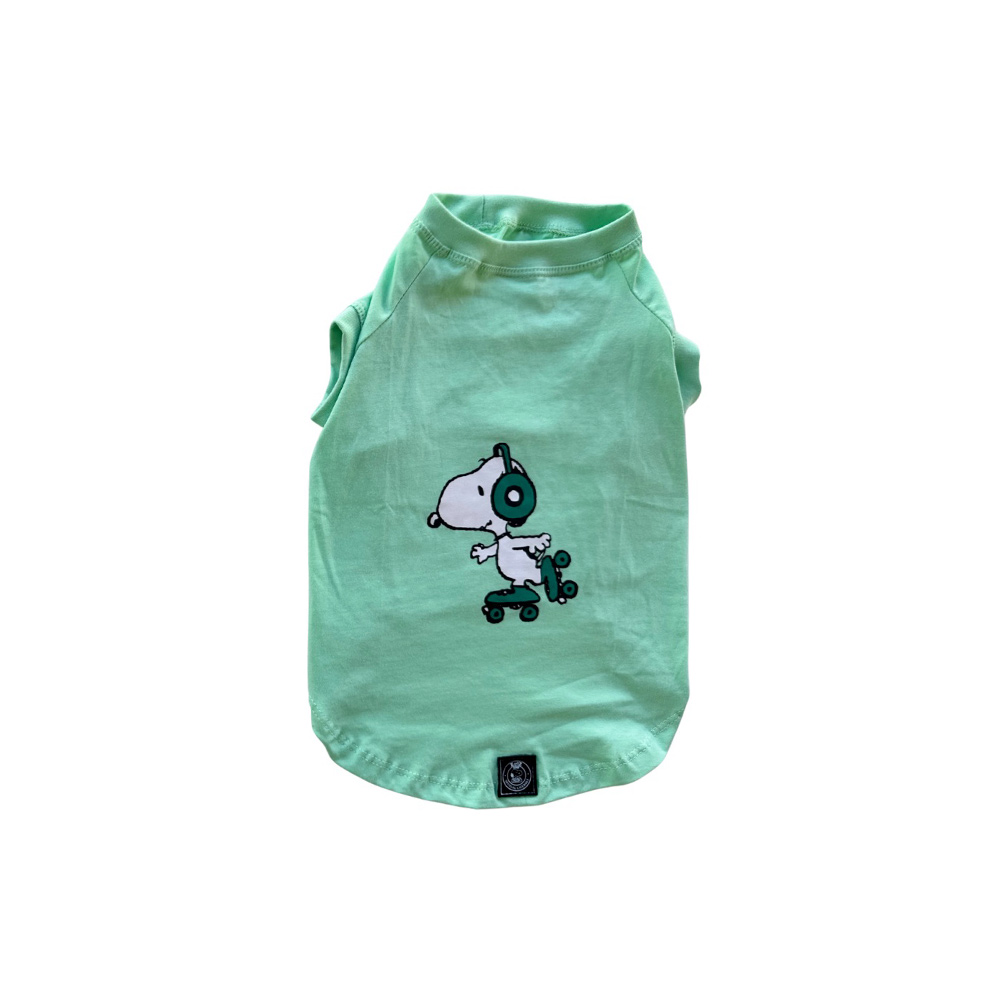 Camiseta Snoopy Rollin Verde para Cães