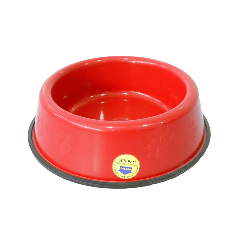 Comedouro e Bebedouro Pesado Cães Vermelho Tudo Pet 300ml