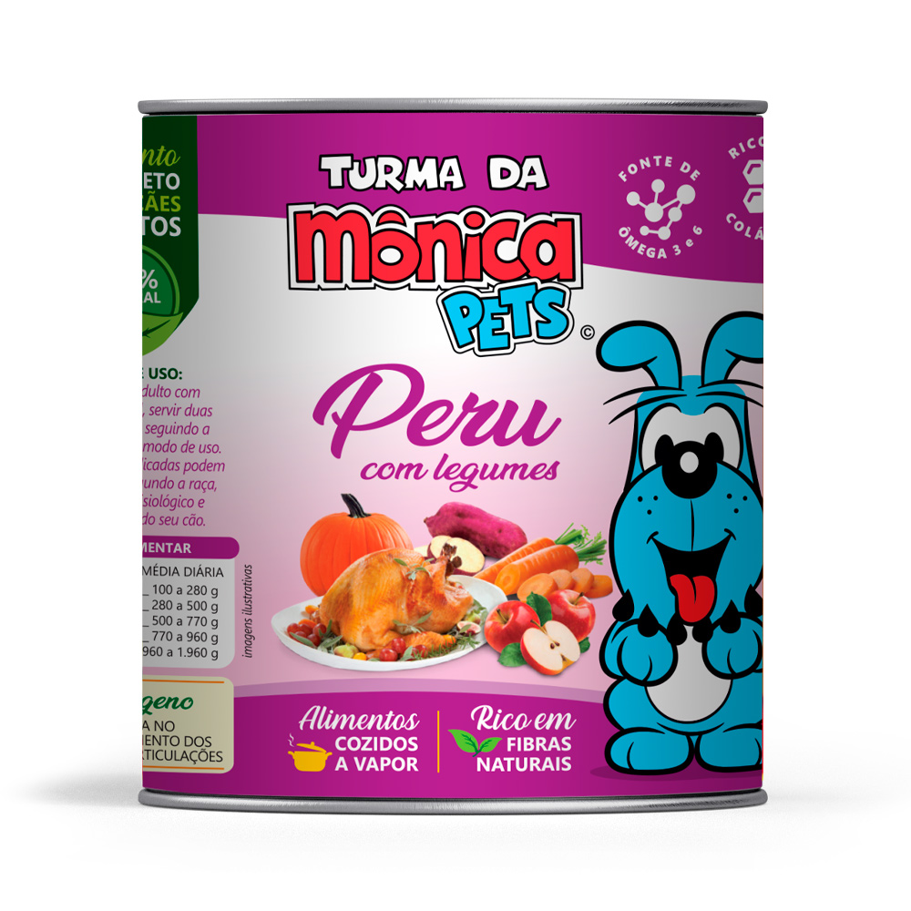 Ração Úmida Turma da Mônica Pets para Cães Sabor Peru com Legumes 280 g