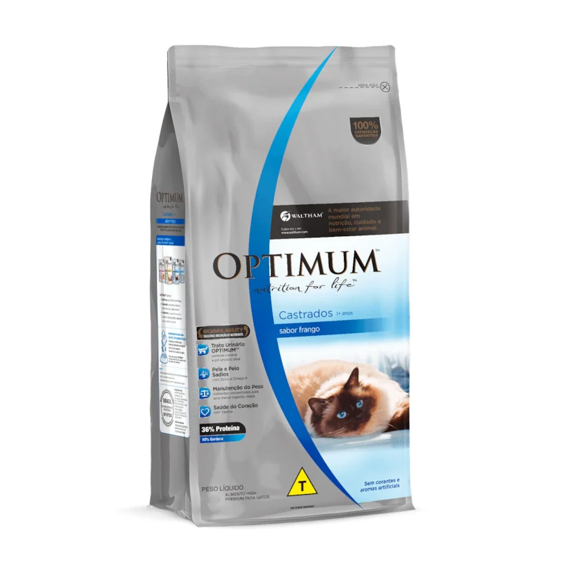 Ração Optimum Gatos Adultos Castrados Frango 3kg