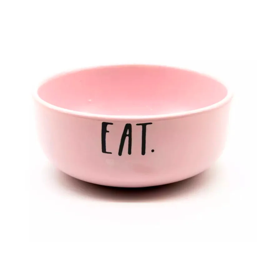 Kit Cerâmica Pet Injet Drink e Eat Rosa 390ml