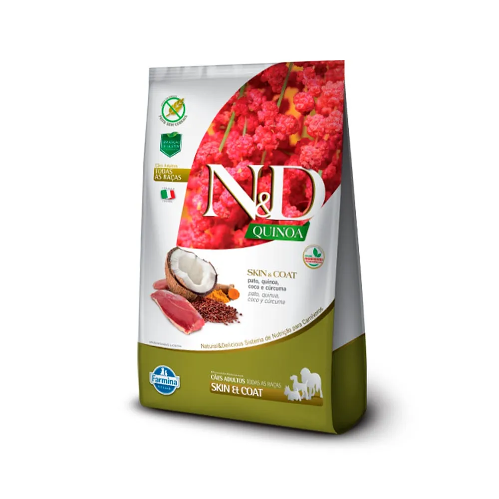 Ração Quinoa N&D para Cães Skin & Coat sabor Pato 800 g