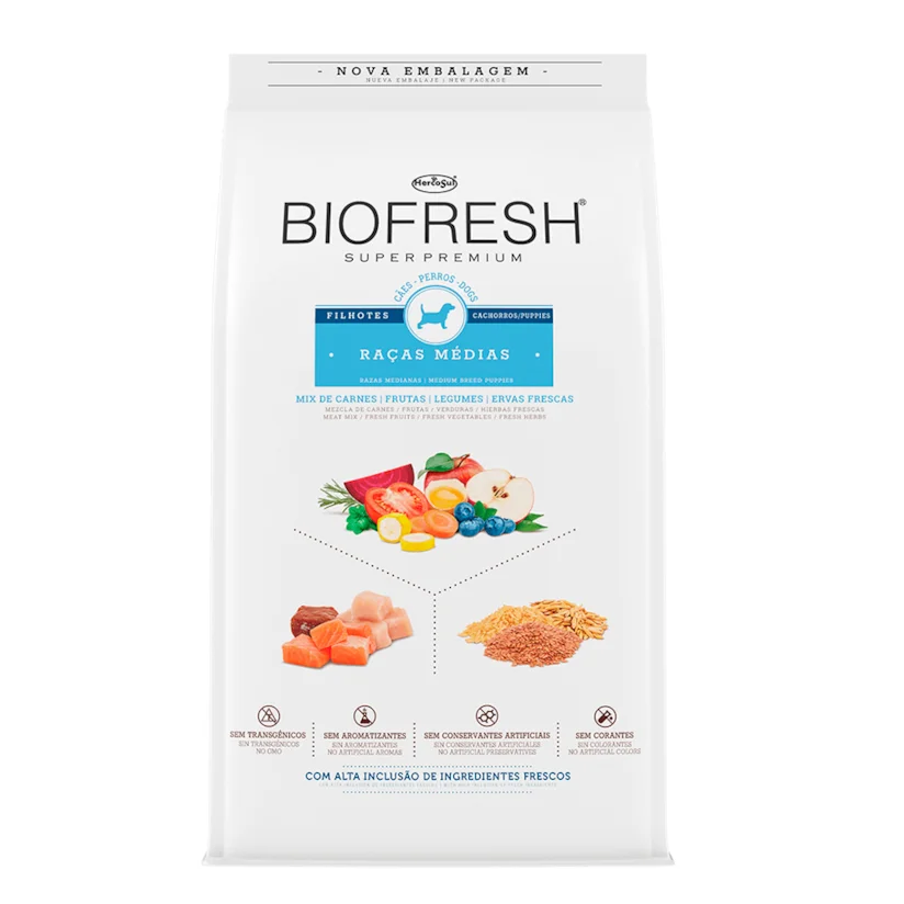 Ração Biofresh Cães Filhotes Raças Médias 10,1kg