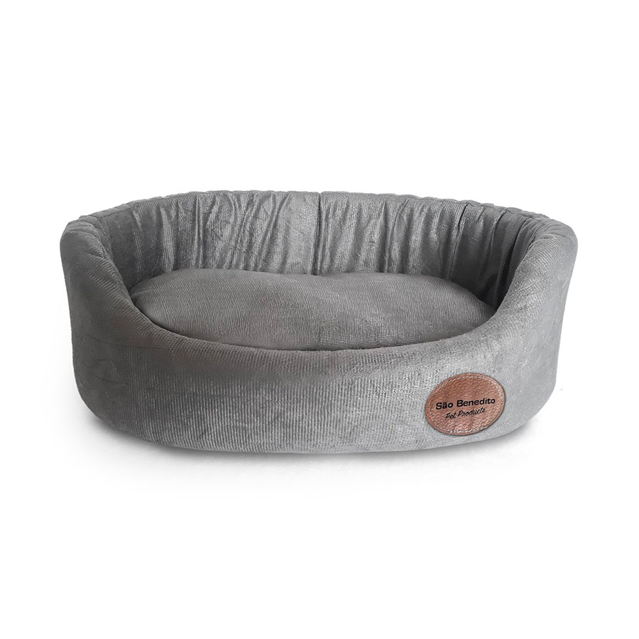 Cama São Benedito Pet Europa Luxo Sued Cinza para Cães