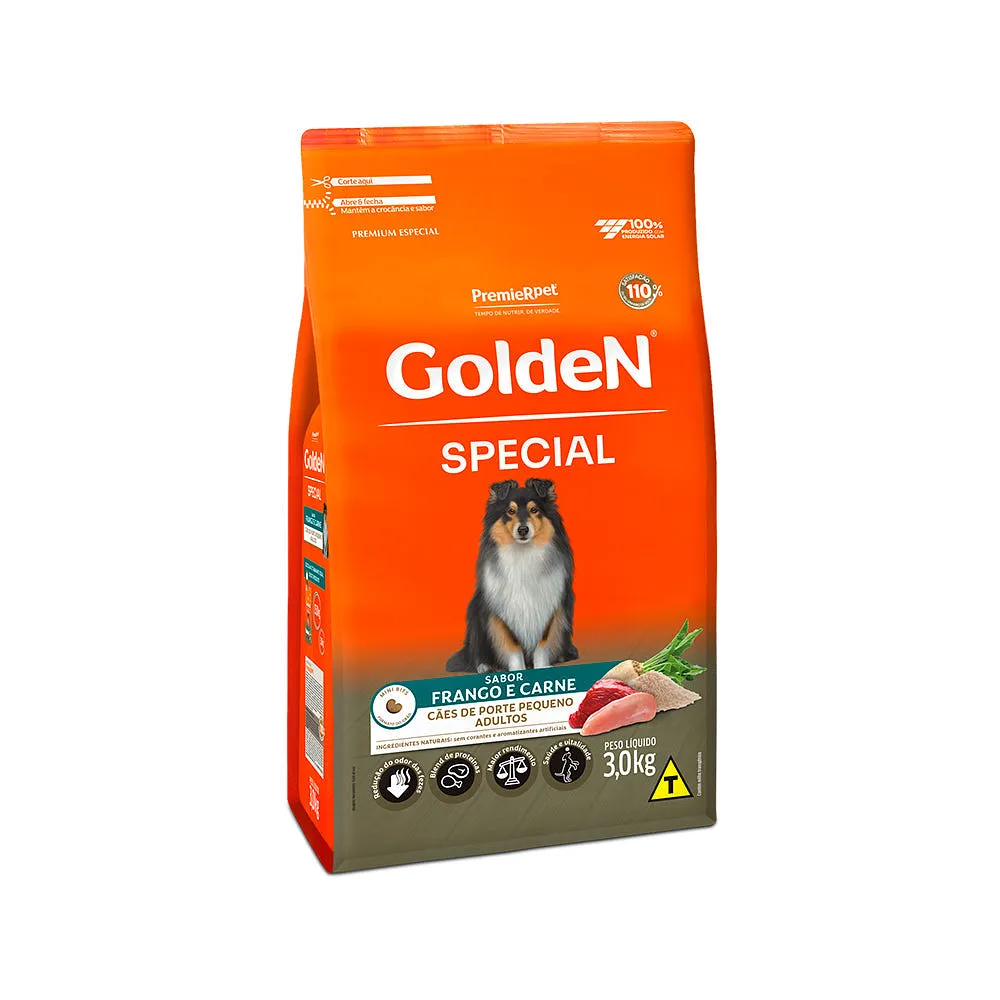 Ração Golden Special para Cães Adultos de Porte Pequeno Sabor Frango e Carne
