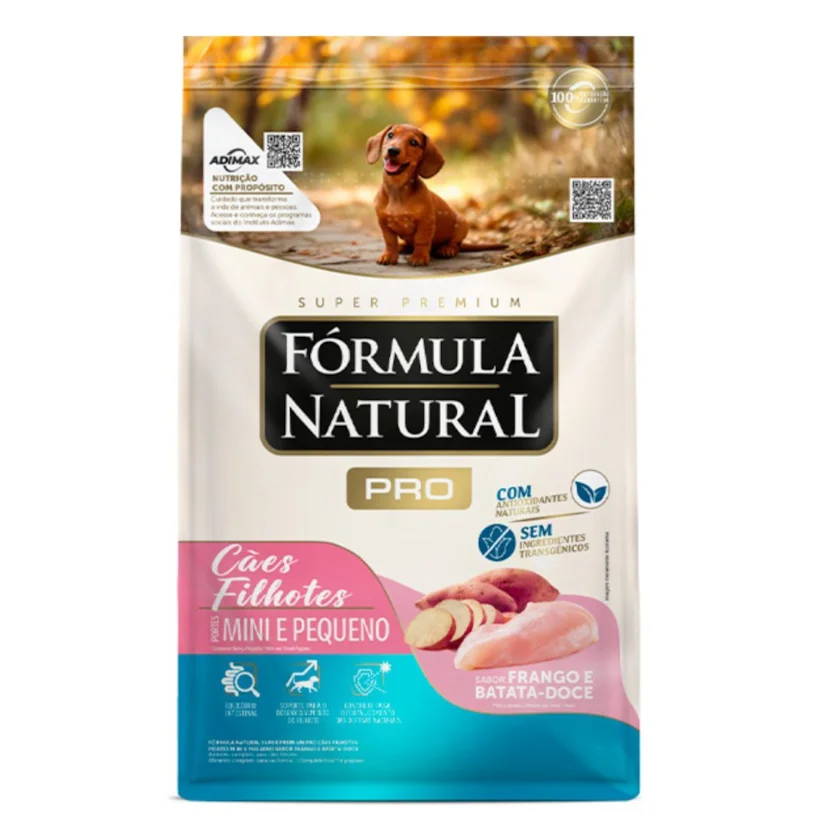 Ração Fórmula Natural Pró Cães Filhotes Raças Mini e Pequenas Sabor Frango e Batata Doce 15kg
