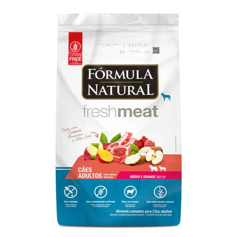 Ração Fórmula Natural Cães Fresh Meat Cordeiro Raças Médias e Grande 2,5kg