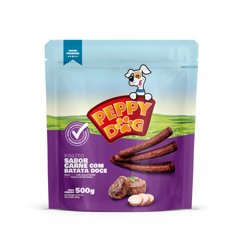 Palito Peppy Dog Carne com Batata Doce 500g