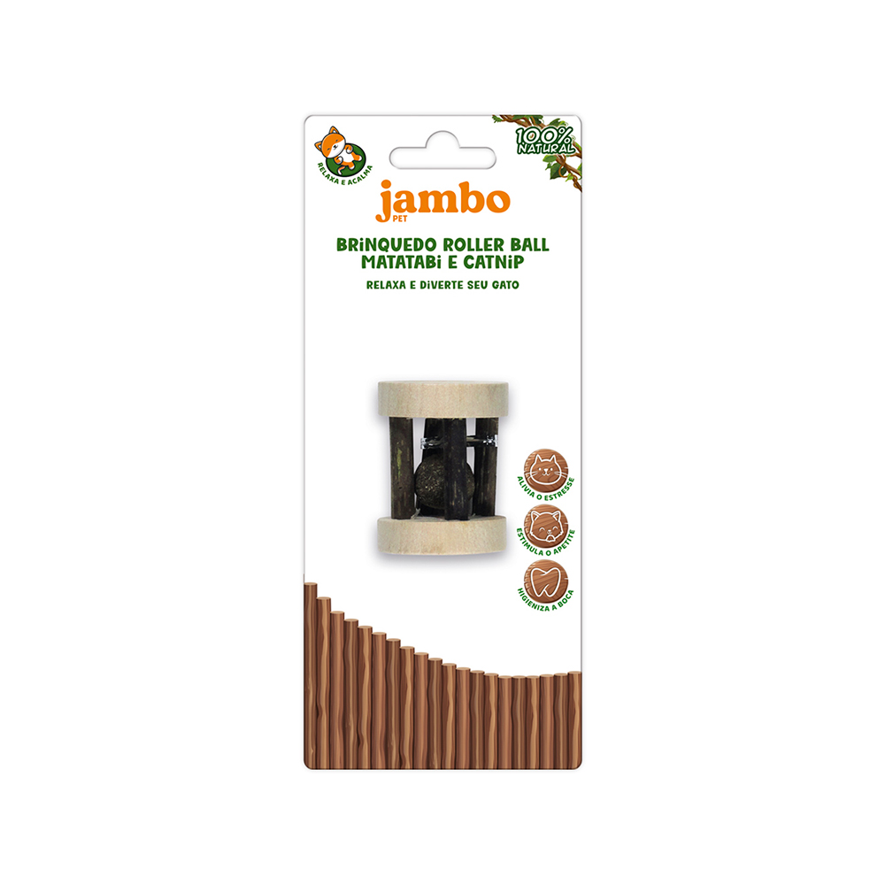 Brinquedo Jambo Roller Ball Matatabi e Catnip para Gatos