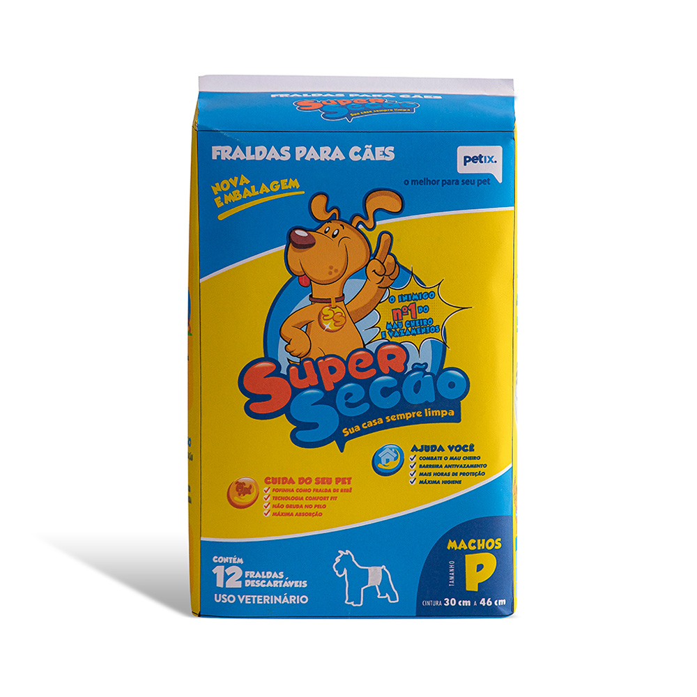 Fralda Descartável Super Secão para Cães Machos