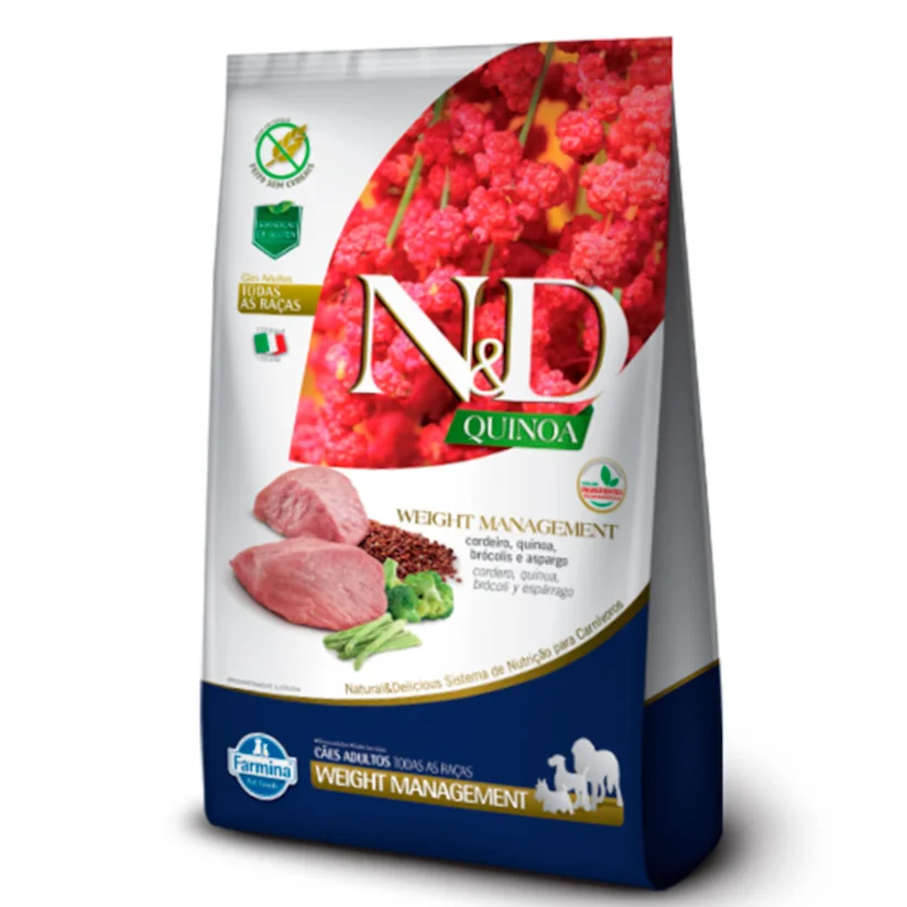 Ração N&D Quinoa Cães Adultos Weight Cordeiro 2,5kg
