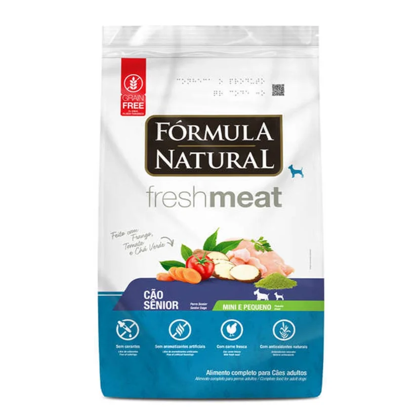 Ração Fórmula Natural Cães Fresh Meat Sênior Raças Mini e Pequenas Sabor Frango 1kg