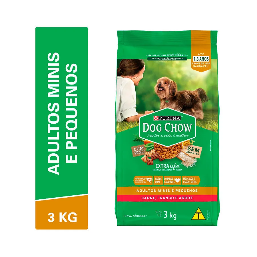 Ração Dog Chow para Cães Adultos de Raças Pequenas Sabor Frango e Arroz