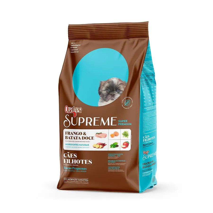 Ração Quatree Supreme para Cães Filhotes de Porte Pequeno Sabor Frango e Batata Doce