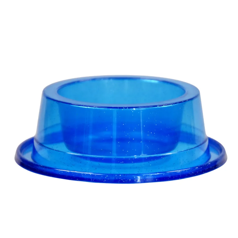 Comedouro Cães Pet Toys Médio Antiformiga Azul Transparente Glitter 1000ml