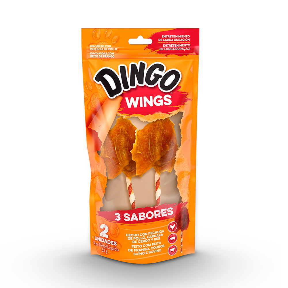 Petisco Dingo Wings 3 Sabores para Cães
