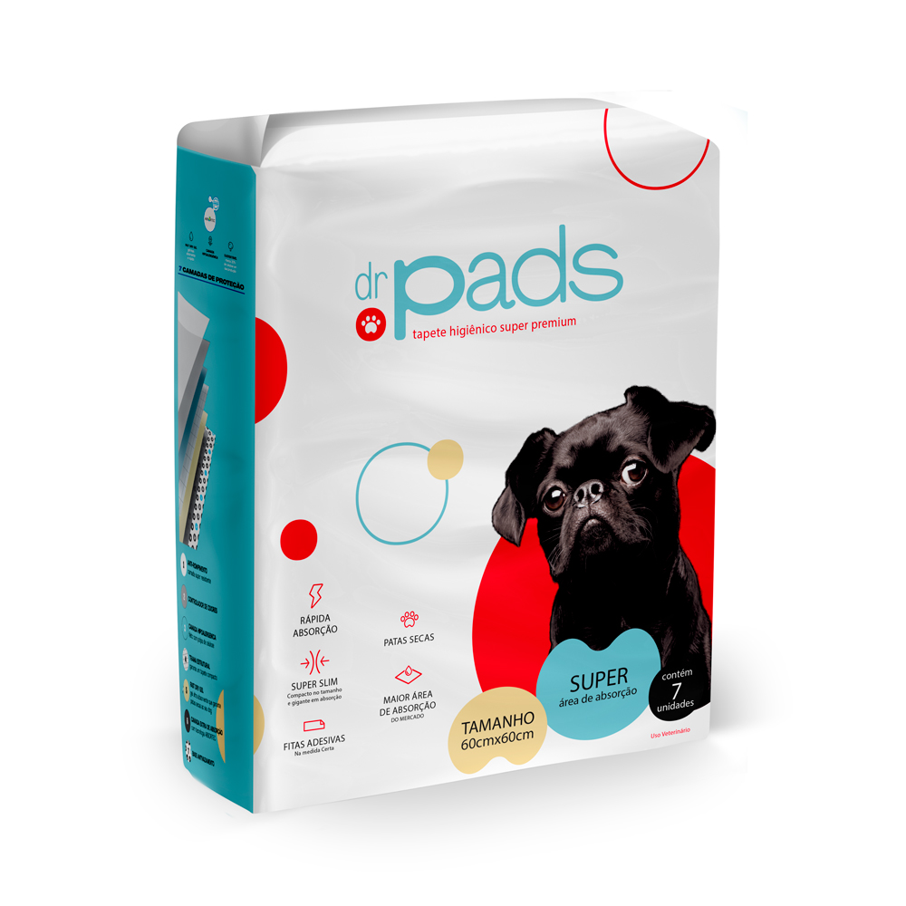 Tapete Higiênico Dr. Pads Slim 60 x 60 para Cães