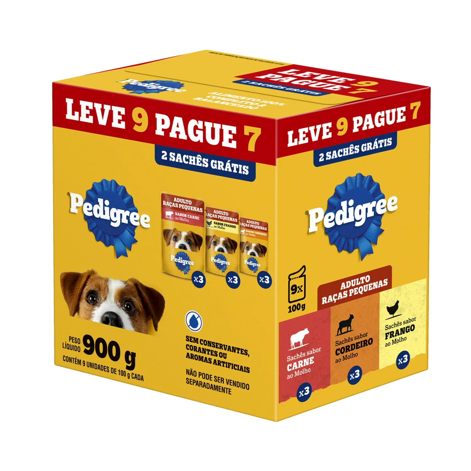 Ração Úmida Pedigree Sachê Cães Adultos Raças Pequenas Cordeiro e Frango