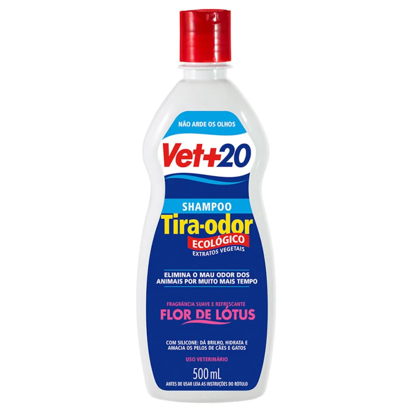 Shampoo Cães e Gatos Vet+20 Tira-Odor Flor De Lotus 500ml