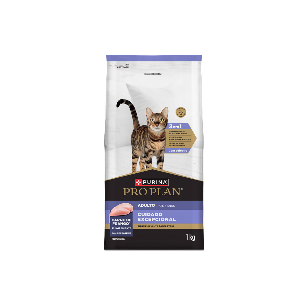 Ração Nestlé Purina Pro Plan Cuidado Excepcional para Gatos Adultos Sabor Frango