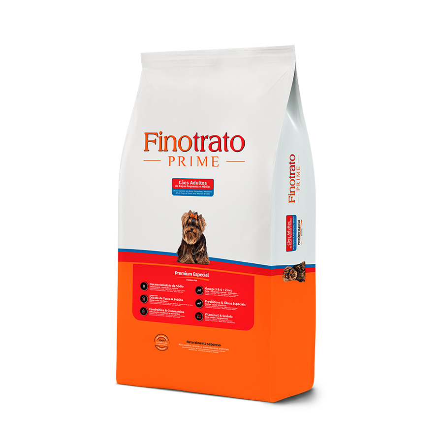Ração Finotrato Prime para Cães Adultos de Porte Pequeno e Médio