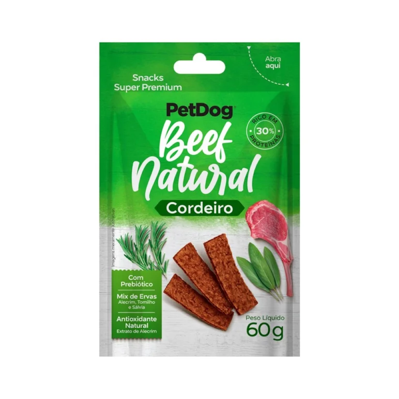 Bifinho para Cães PetDog Beef Natural Cordeiro 60g