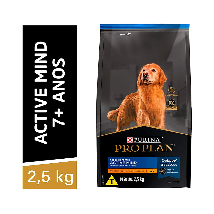 Ração Pro Plan Active Mind para Cães Adultos 7+ Sabor Frango