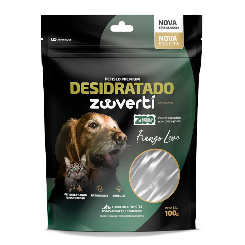 Snack Papapets Desidratado para Cães Frango Leve 100g