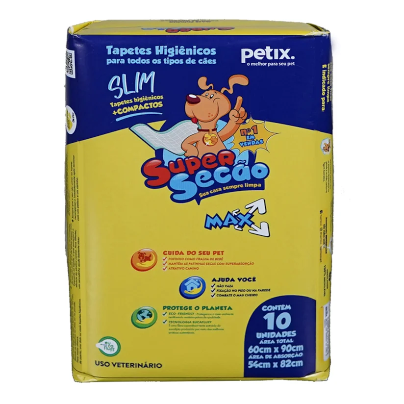 Tapete Higiênico Super Secao Max Slim com 10 Unidades