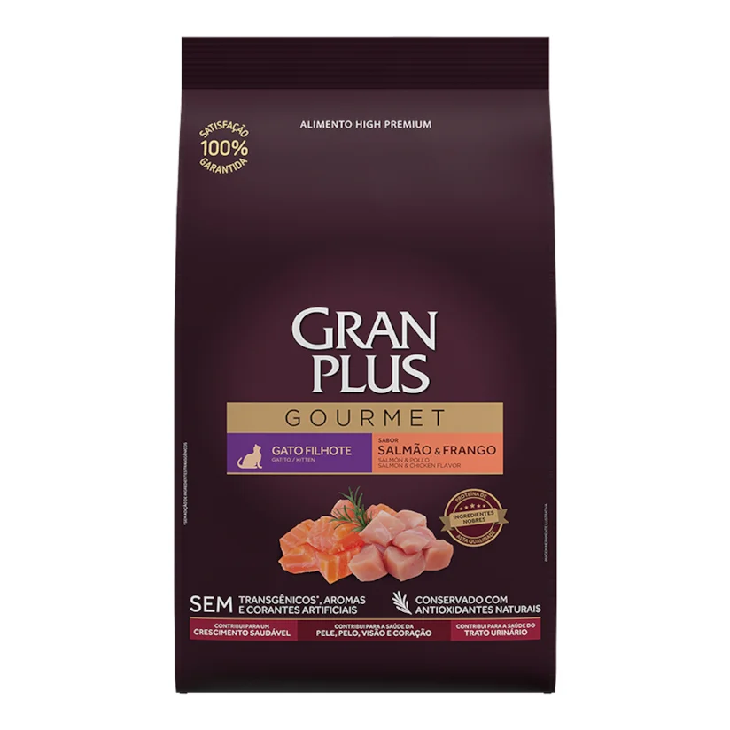Ração Gran Plus Gourmet Gatos Filhotes Salmão e Frango 10,1kg