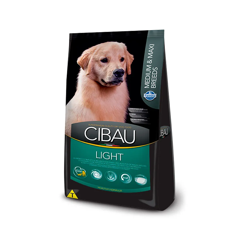Ração Cibau Medium & Maxi Light para Cães Adultos de Raças Médias e Grandes - 12kg