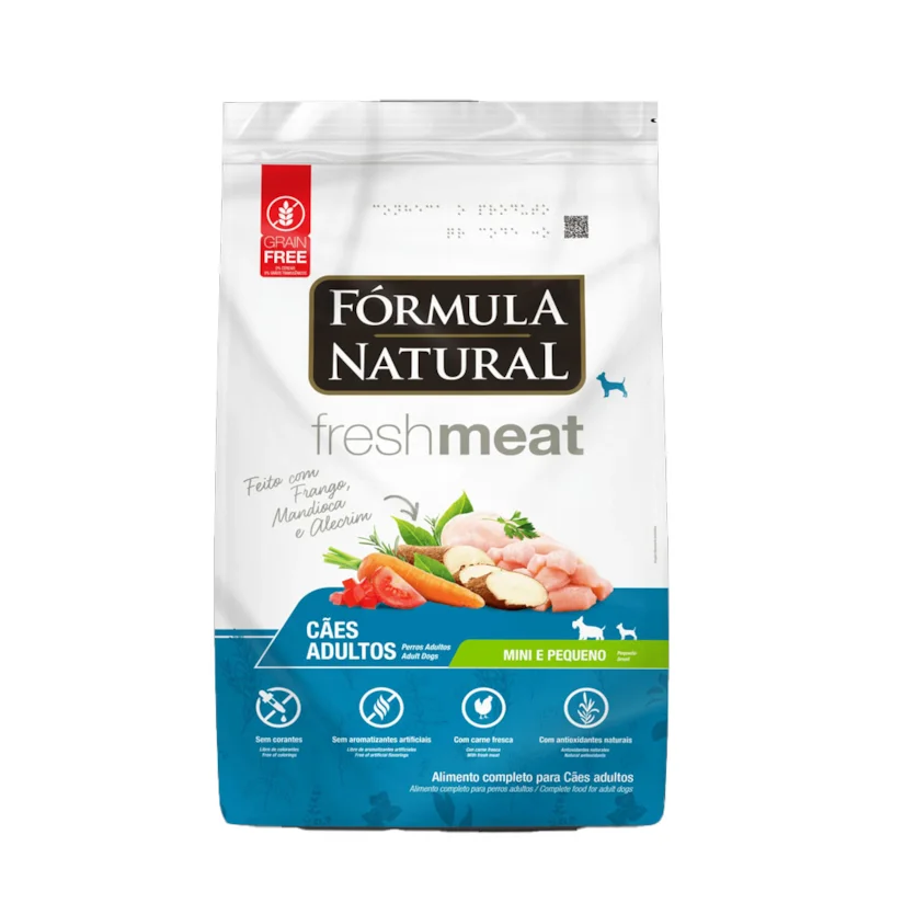 Ração Fórmula Natural Cães Fresh Meat Adulto Raças Mini e Pequenas Sabor Frango, Mandioca e Alecrim 1kg