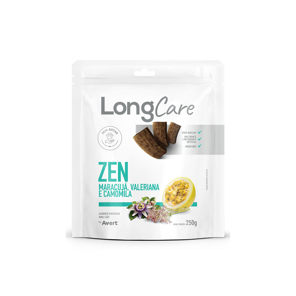 Snack LongCare Funcional Zen para Cães Adultos Sabor Maracujá, Valeriana e Camomila