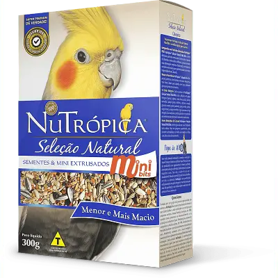 Ração Nutrópica para Calopsita Seleção Natural Sementes e Extrusado Mini Bits