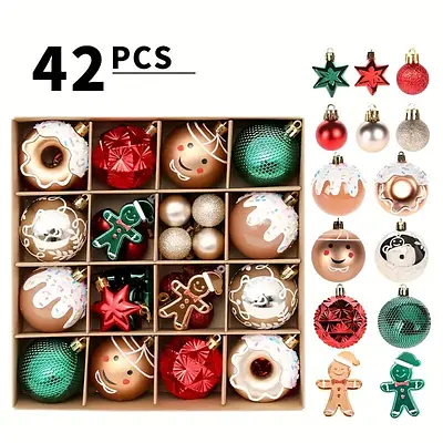 Conjunto de 42 Enfeites de Natal