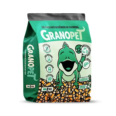 Granulado Higiênico de Madeira Granopet para Répteis 2kg