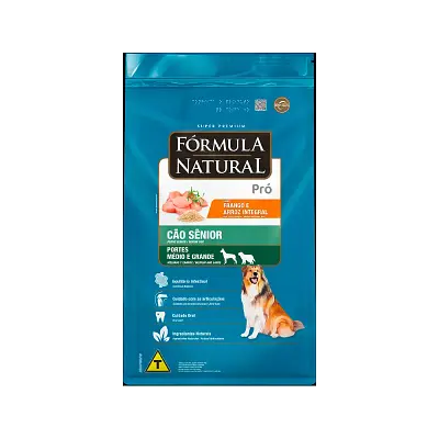 Ração Fórmula Natural Pró para Cães Sênior de Porte Médio e Grande Sabor Frango e Arroz Integral 15kg